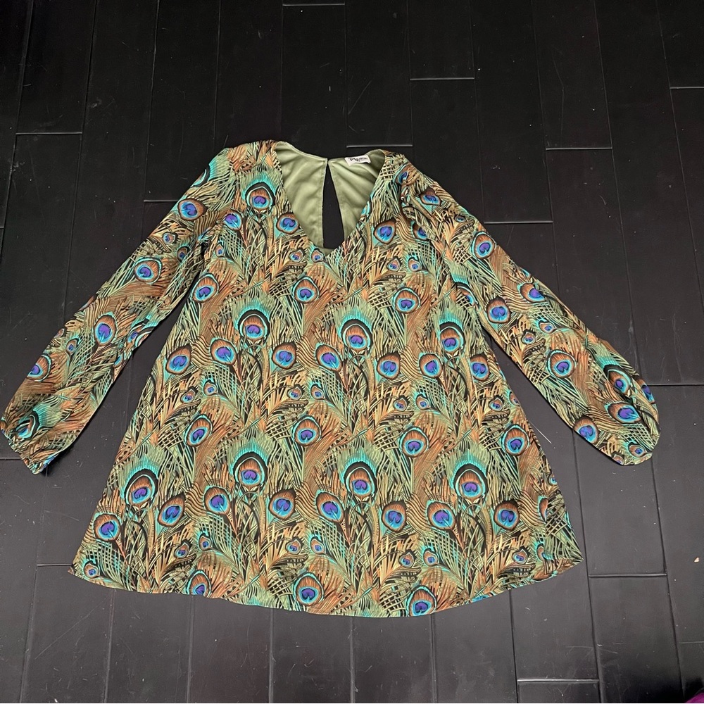 NWOT Show Me Your Mumu Peacock Print Tunic Dress/Top